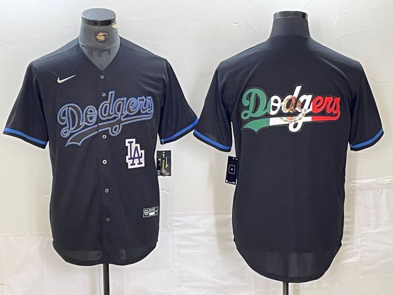 Men Los Angeles Dodgers Blank Black Fashion Edition 2024 Nike Game MLB Jersey style 6